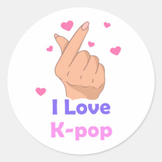 I Heart Kpop Classic Round Sticker