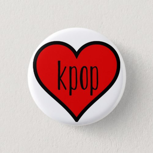 I heart kpop pinback button