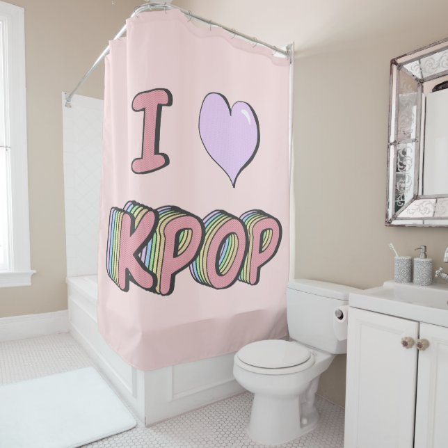 I heart Kpop Shower Curtain (In Situ)