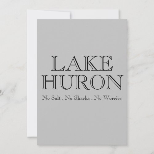 I heart LAKE HURON Great Lake design  Invitation