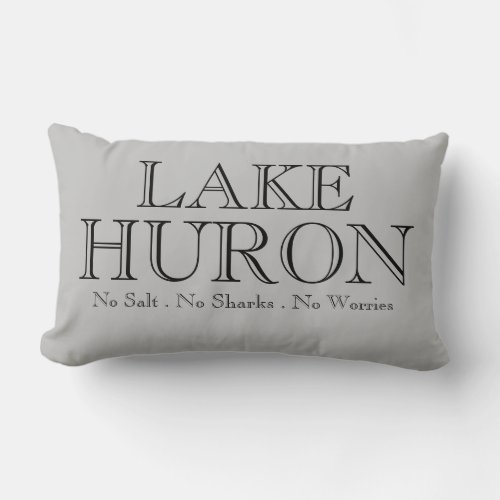 I heart LAKE HURON Great Lake design Lumbar Pillow
