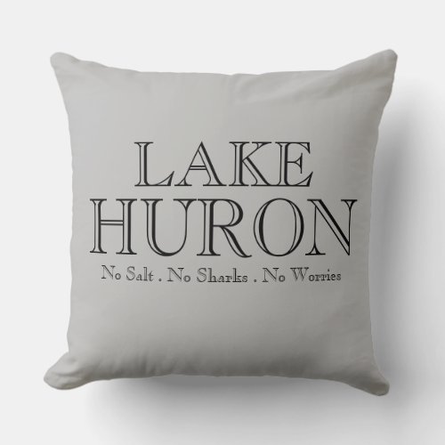 I heart LAKE HURON Great Lake design Throw Pillow