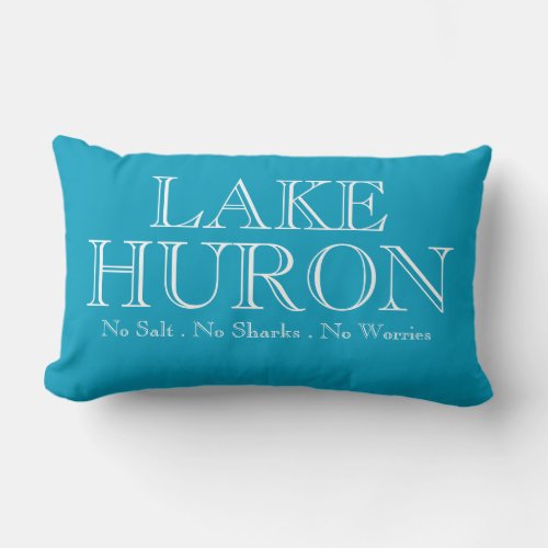 I heart LAKE HURON Lumbar Pillow