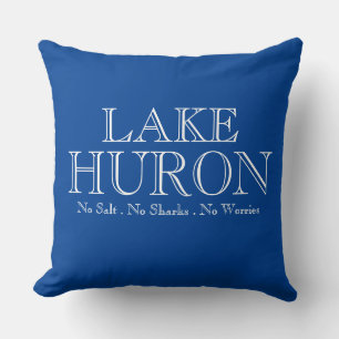 I heart LAKE HURON, the Great Lakes design Throw Pillow