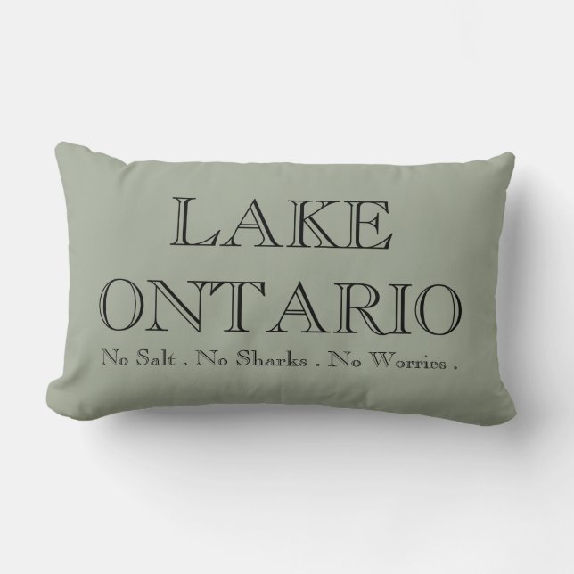 I heart LAKE ONTARIO no salt sharks worries Lumbar Pillow (Front)