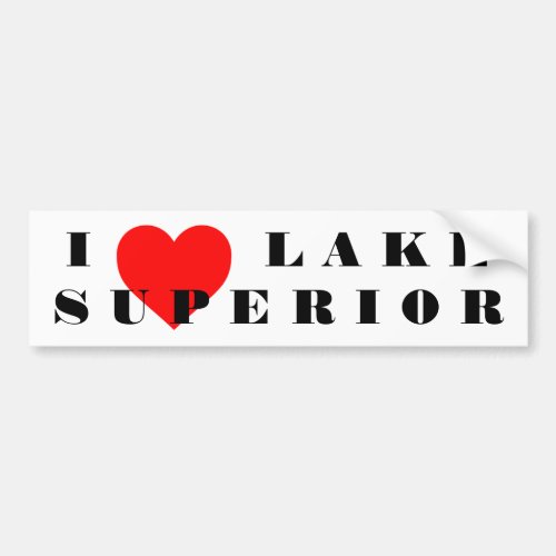 I heart lake Superior Bumper Sticker