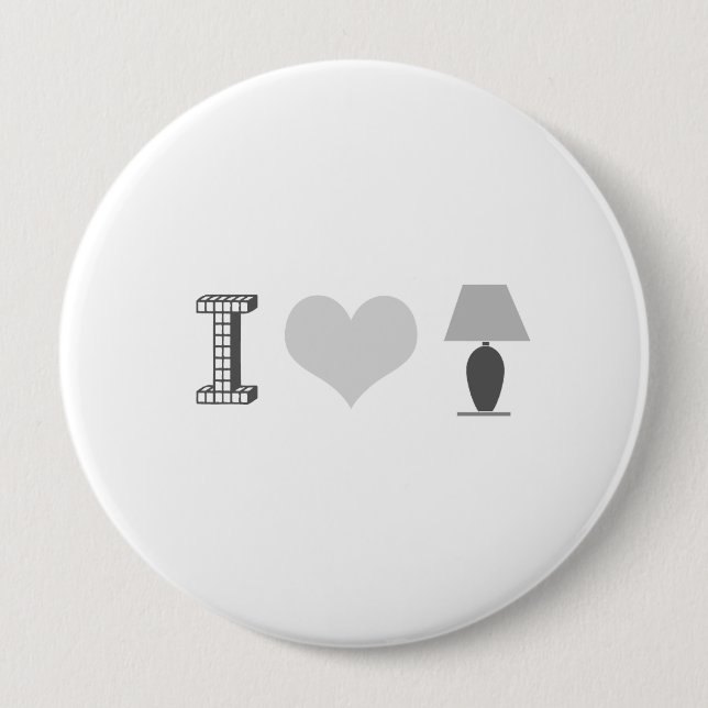 I HEART LAMP PINBACK BUTTON (Front)