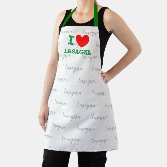I heart lasagna apron for Italian food lover (Insitu)