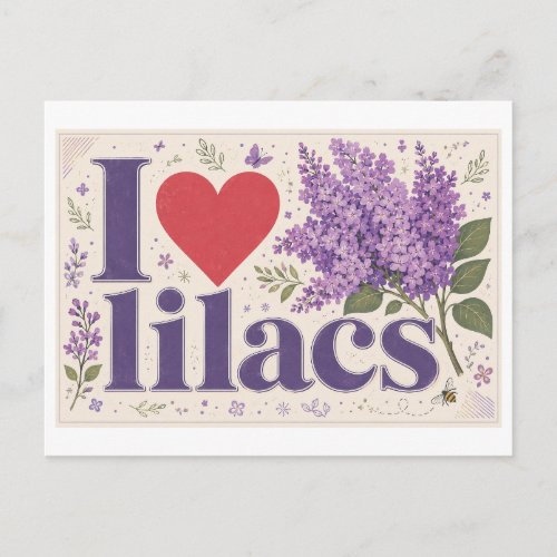 "I [Heart] Lilacs" Postcard