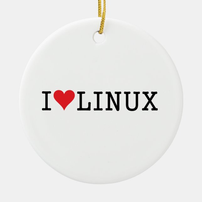 I Heart Linux 2 Ceramic Ornament (Front)