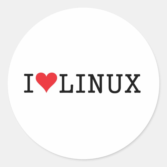 I Heart Linux 2 Classic Round Sticker (Front)