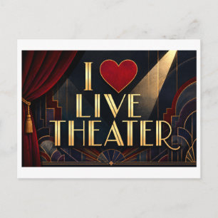 "I [Heart] Live Theater" Postcard