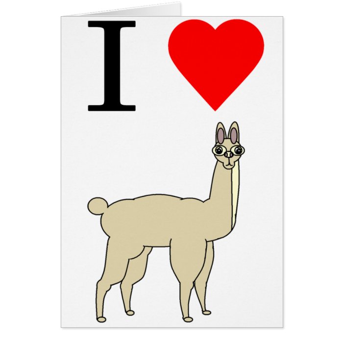 i heart llama card