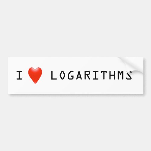 I Heart Logarithms Bumper Sticker