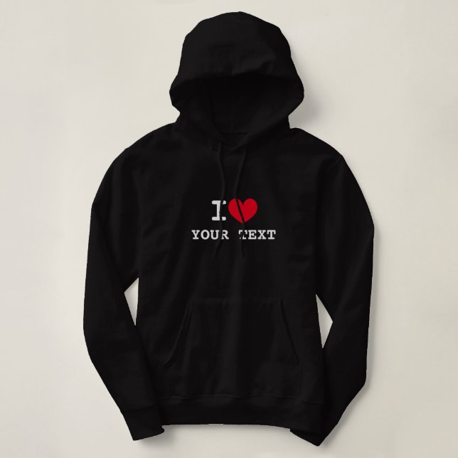 I heart logo custom hoodie for women (Design Front)