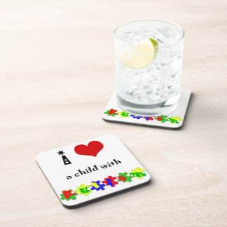 I Heart (Love) a Child with Autism Coaster