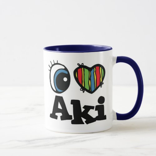 I Heart Love Aki Mug