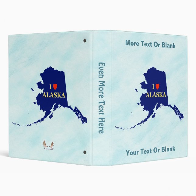 I Heart (Love) Alaska 3 Ring Binder (Background)