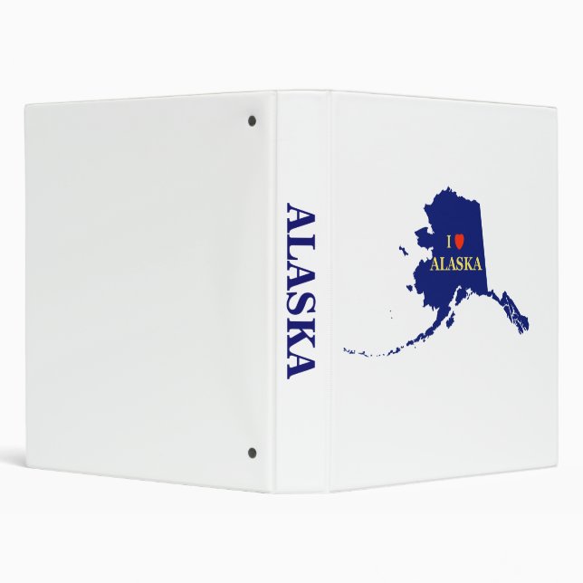 I Heart (Love) Alaska 3 Ring Binder (Background)