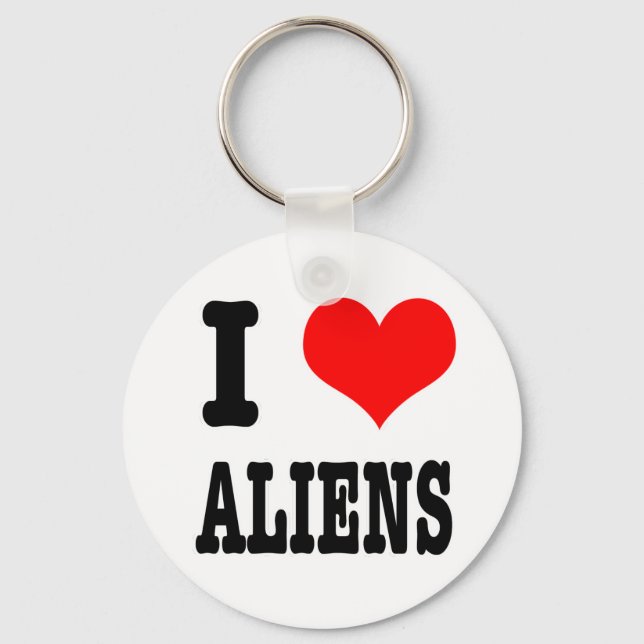 I HEART (LOVE) ALIENS KEYCHAIN (Front)