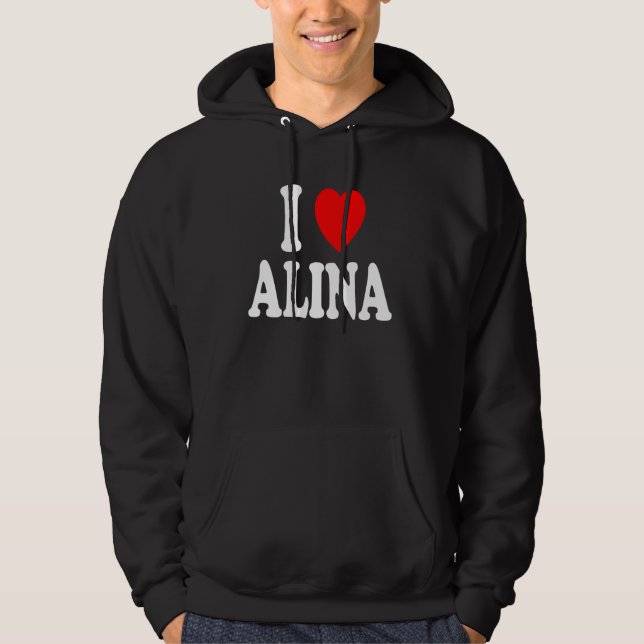 I Heart Love Alina Cute Matching Couple Spouse Hoodie (Front)