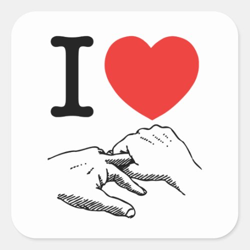 I Heart Love Anal Square Sticker