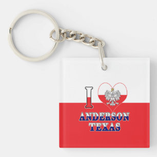 I Heart Love Anderson Texas Keychain