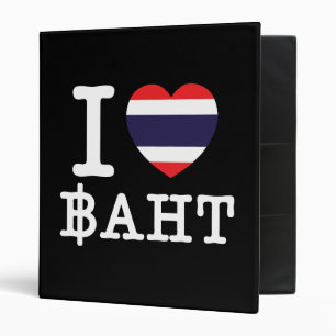 I Heart (Love) Baht 3 Ring Binder