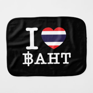 I Heart (Love) Baht Baby Burp Cloth