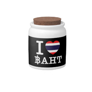 I Heart (Love) Baht Candy Jar