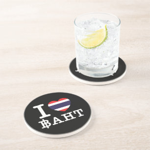 I Heart (Love) Baht Coaster
