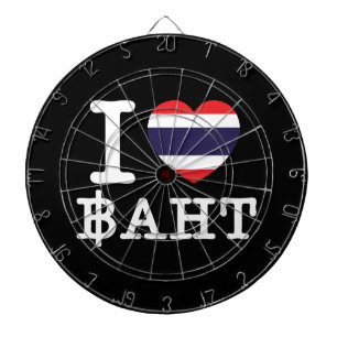 I Heart (Love) Baht Dartboard With Darts