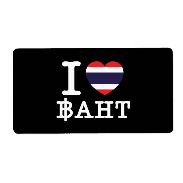 I Heart (Love) Baht Label (Front)