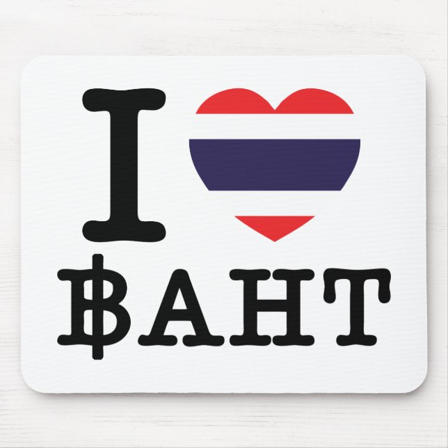 I Heart (Love) Baht Mouse Pad (Front)