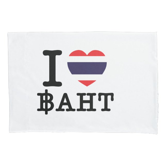 I Heart (Love) Baht Pillow Case (Front)