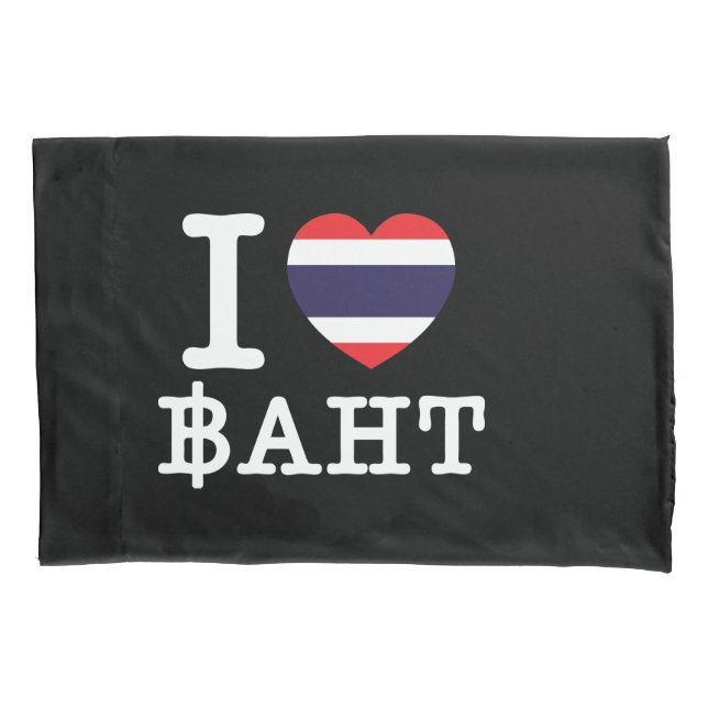 I Heart (Love) Baht Pillow Case (Front)