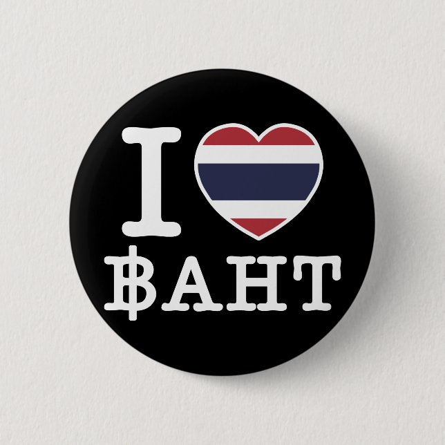I Heart (Love) Baht Pinback Button (Front)