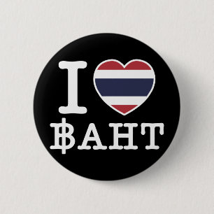 I Heart (Love) Baht Pinback Button