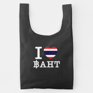 I Heart (Love) Baht Reusable Bag