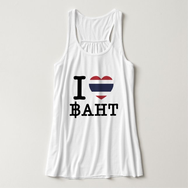 I Heart (Love) Baht Tank Top (Design Front)