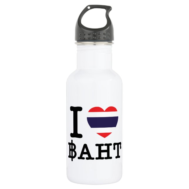 I Heart (Love) Baht Water Bottle (Front)