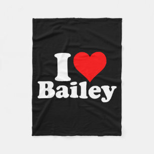 I Heart Love Bailey Fleece Blanket