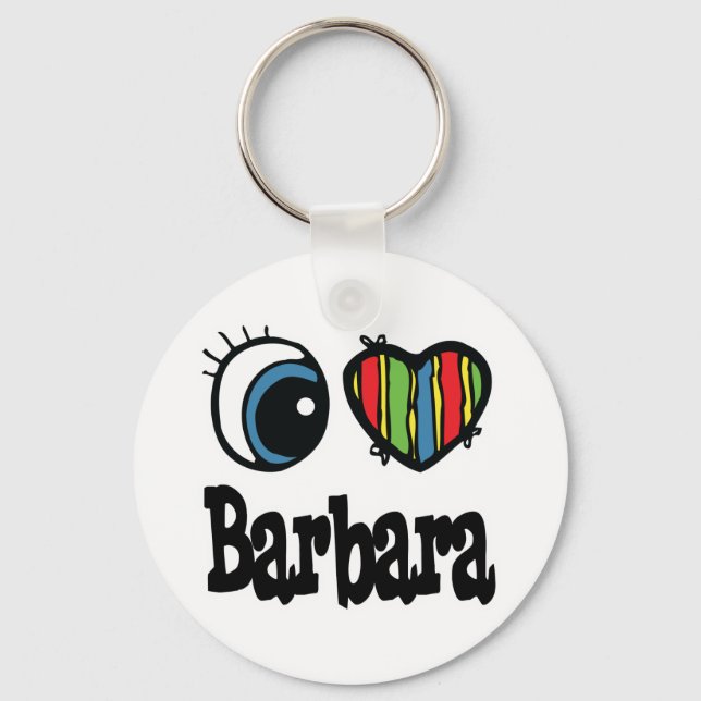 I Heart (Love) Barbara Keychain (Front)