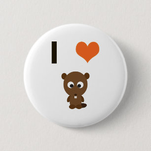I heart (love) Beavers Button