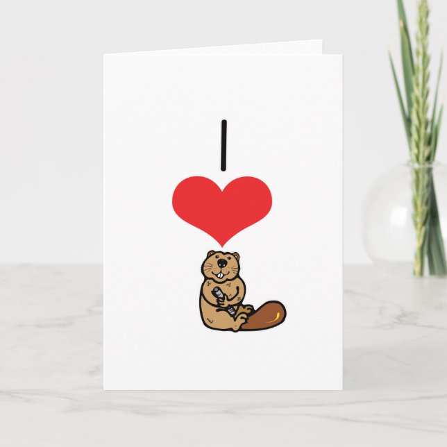 I Heart (Love) Beavers Card (Front)