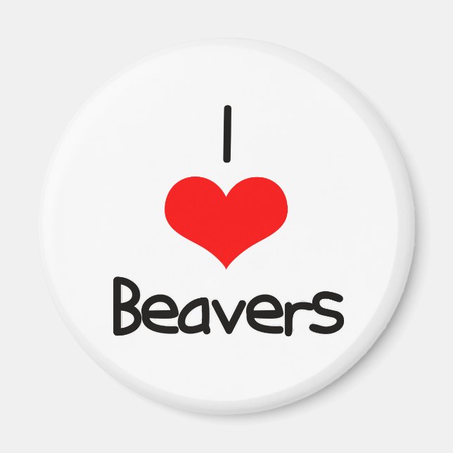I Heart (Love) Beavers Magnet (Front)