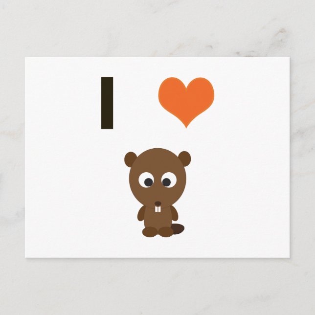 I heart (love)  Beavers Postcard (Front)