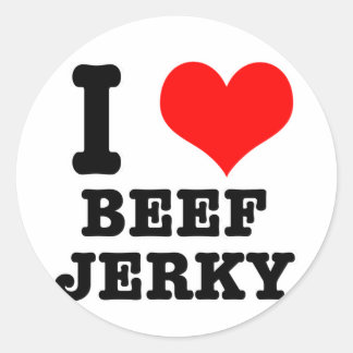 I HEART (LOVE) beef jerky Classic Round Sticker