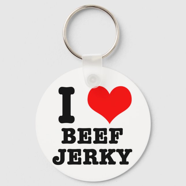 I HEART (LOVE) beef jerky Keychain (Front)