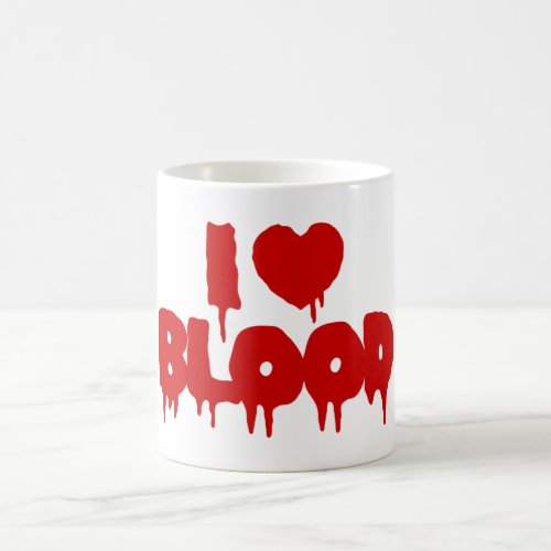 I HEART LOVE BLOOD COFFEE MUG